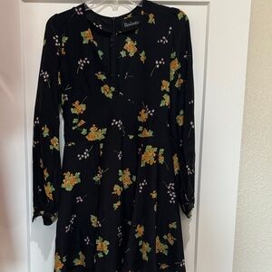 Relisation Par Black Dress with Yellow Floral Design
